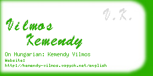 vilmos kemendy business card